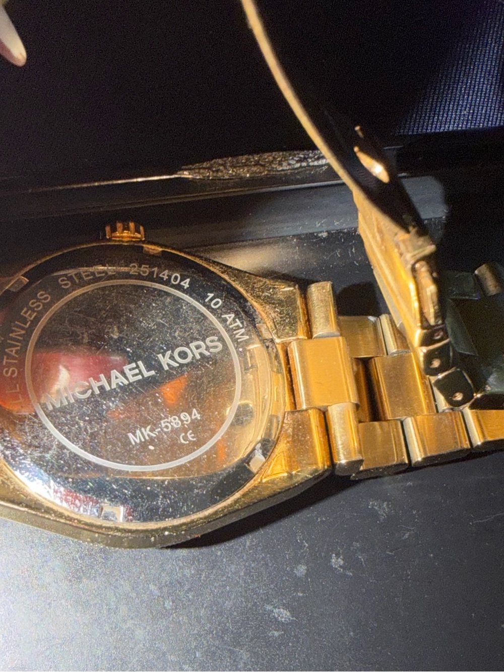 Michael Kors Gold Tone Watch with Blue Dial - Picture 3 of 3